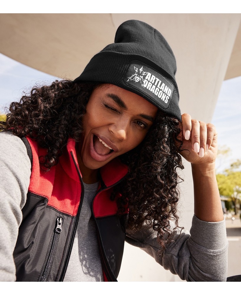 Knitted Beanie with Patch