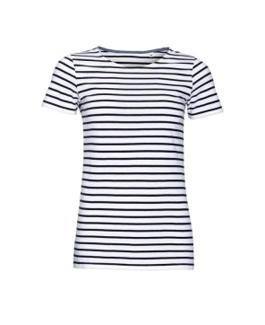 Camiseta Mujer Cuello Redondo A Rayas