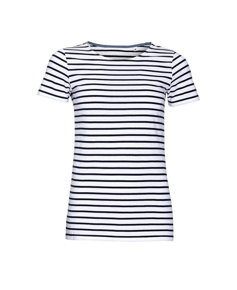 Camiseta Mujer Cuello Redondo A Rayas