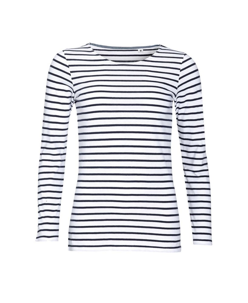 Camiseta Mujer Manga Larga A Rayas