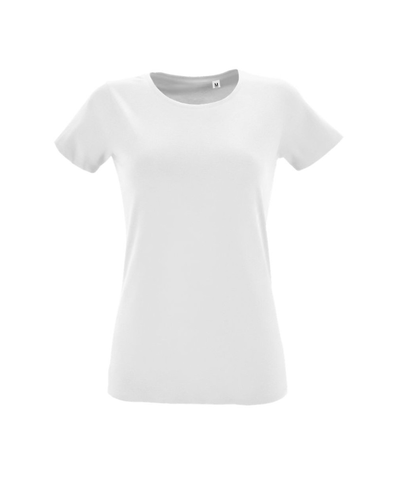 Camiseta Ajustada De Mujer Con Cuello Redondo
