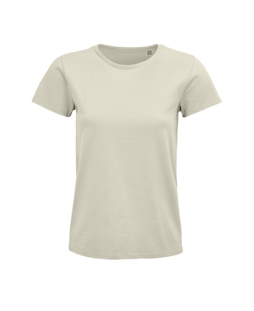 Camiseta Mujer De Punto Liso Y Cuello Redondo