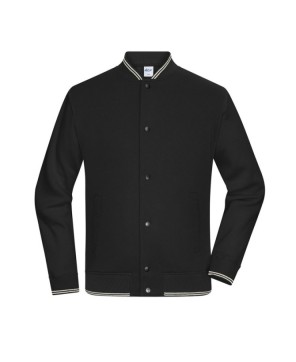 Chaqueta universitaria deportiva para promoción y estilo de vida.