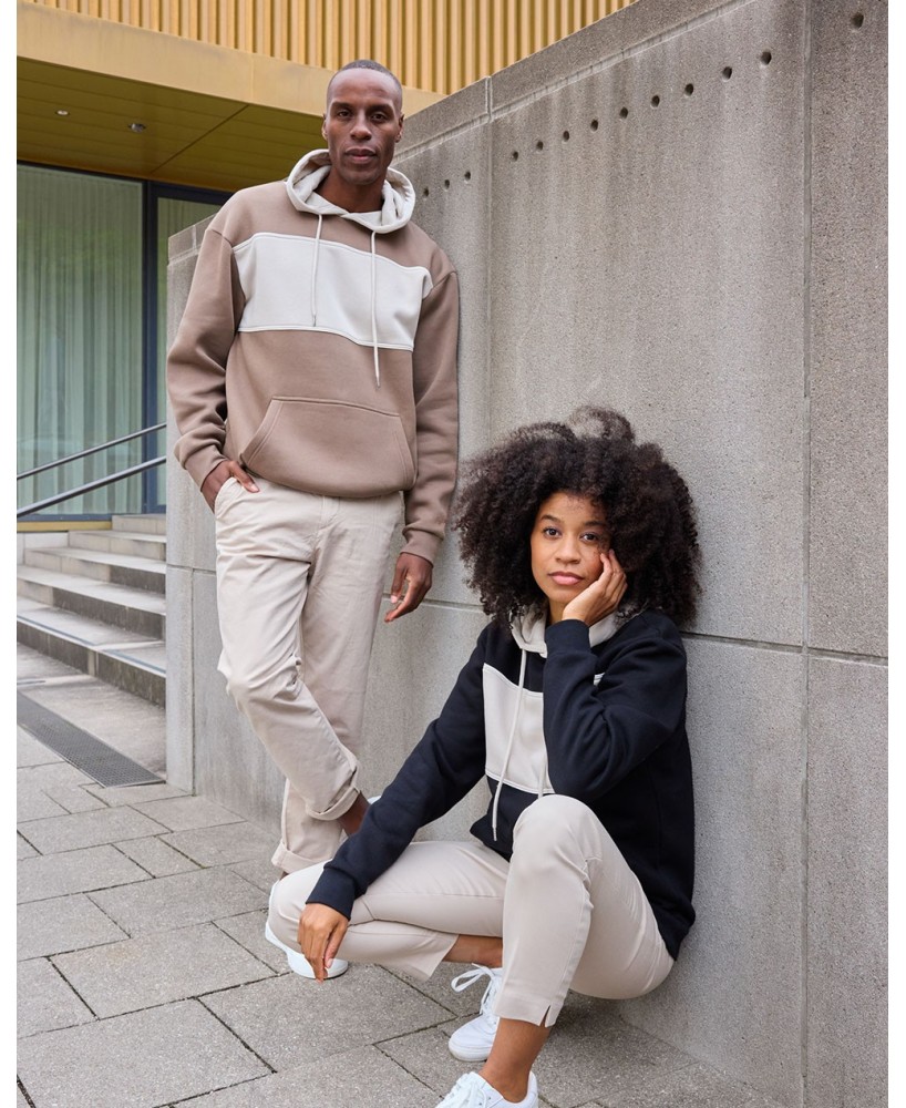 Sudadera unisex con capucha y inserción en contraste