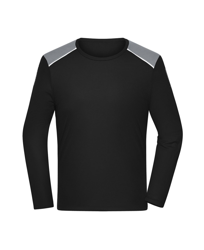 Camiseta funcional de manga larga fabricada en poliéster reciclado para running, deporte y fitness.