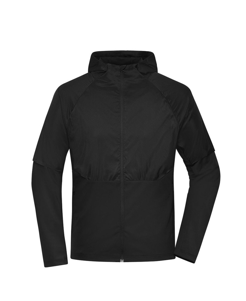 Elegante chaqueta híbrida para running, deportes y fitness.