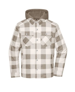 Camisa acolchada de cuadros con capucha