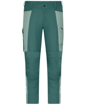 Pantalones de trabajo modernos de corte entallado con detalles en contraste.