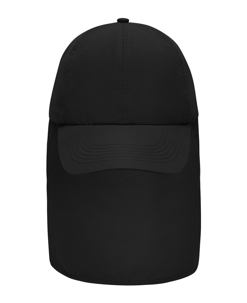 6 panel cap with neck guard